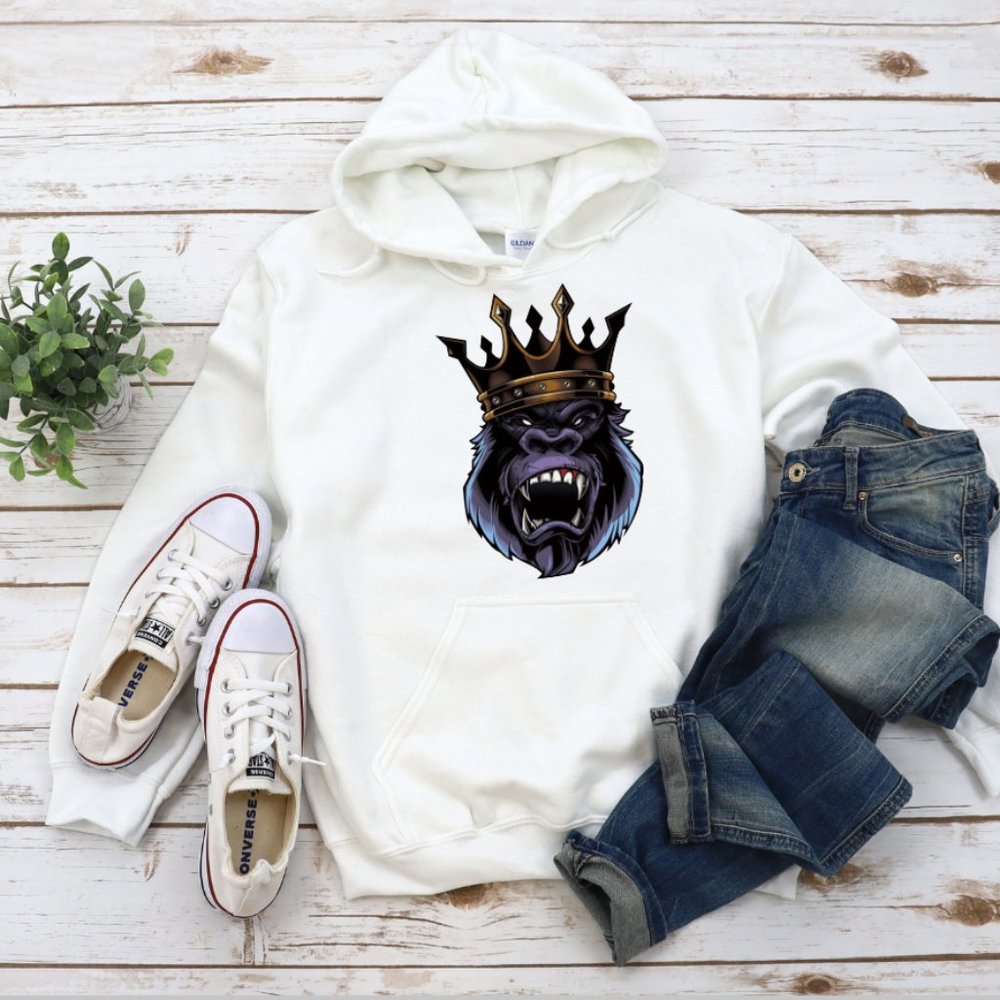 King Gorilla Hoodie, Sweatshirt.